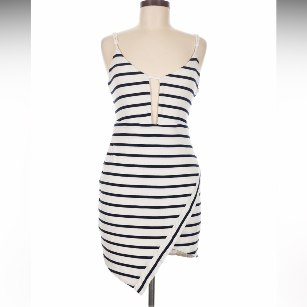Lovers and Friends white navy Striped Cotton Party Club Cocktail Dress sz Small